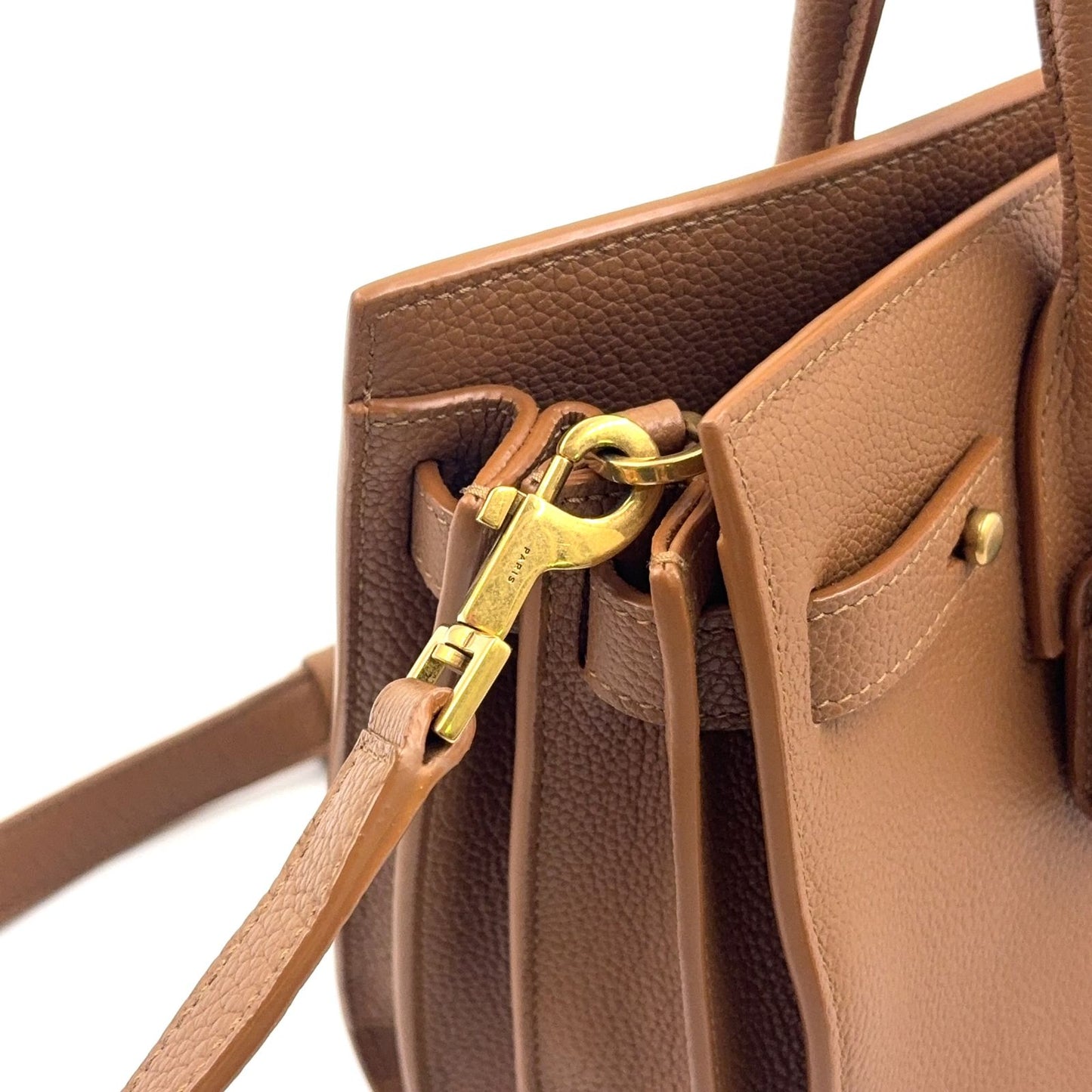 Saint Laurent Paris Sac Dejour Shoulder Bag Leather Brown Gold — view 7
