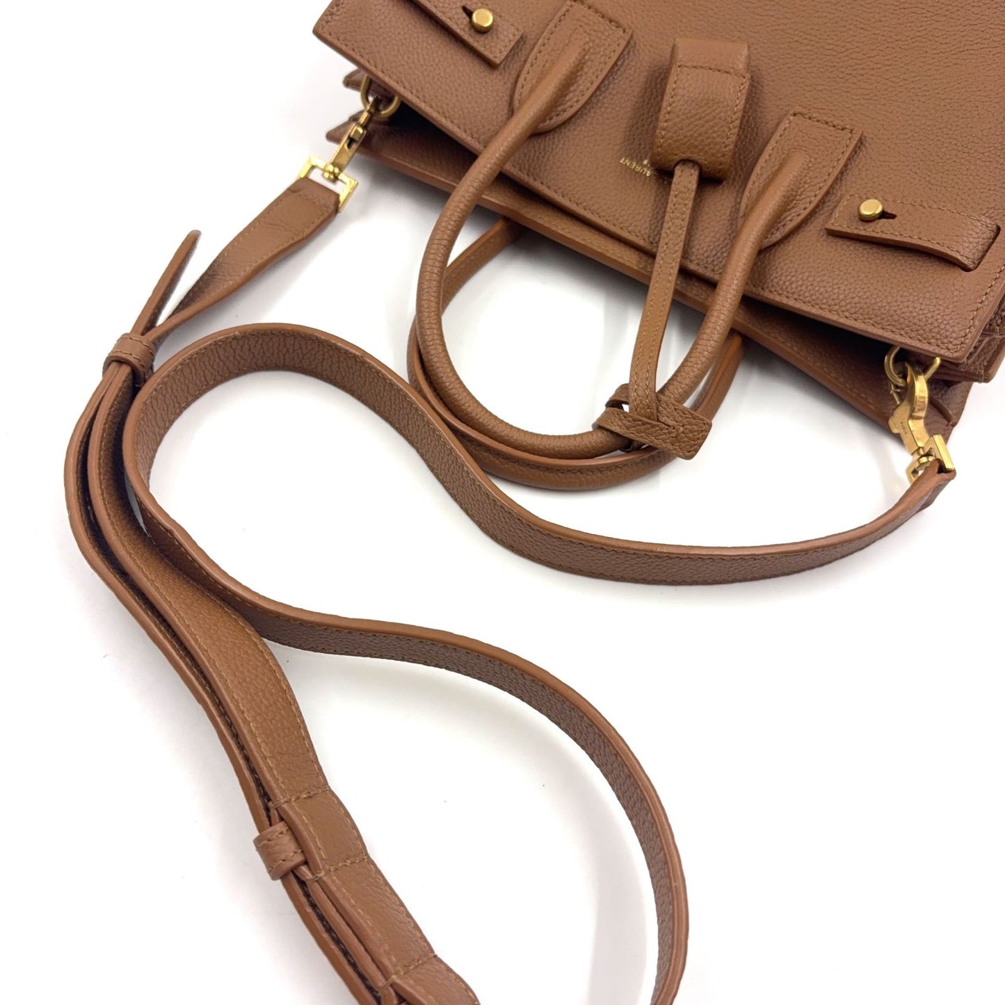 Saint Laurent Paris Sac Dejour Shoulder Bag Leather Brown Gold — view 5