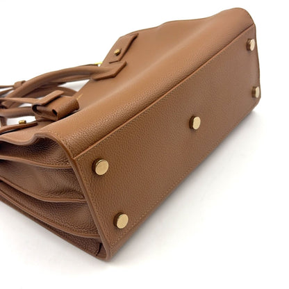 Saint Laurent Paris Sac Dejour Shoulder Bag Leather Brown Gold — view 9