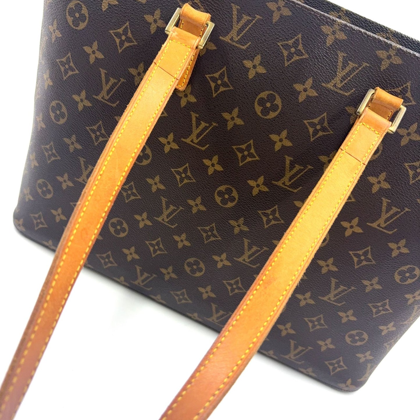 Louis Vuitton Monogram Leather Brown Tote Gold — view 8