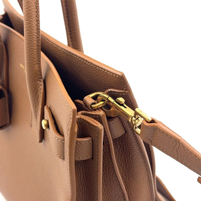 Saint Laurent Paris Sac Dejour Shoulder Bag Leather Brown Gold — view 8