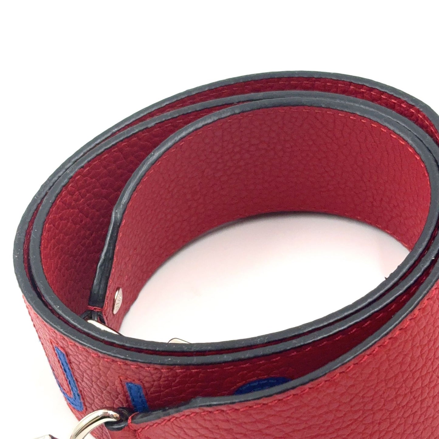 Louis Vuitton Bicolor Leather Blue Red Shoulder Strap Gold — view 8
