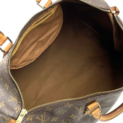 Louis Vuitton Speedy 40 Monogram Leather Brown Handbag Gold — view 3