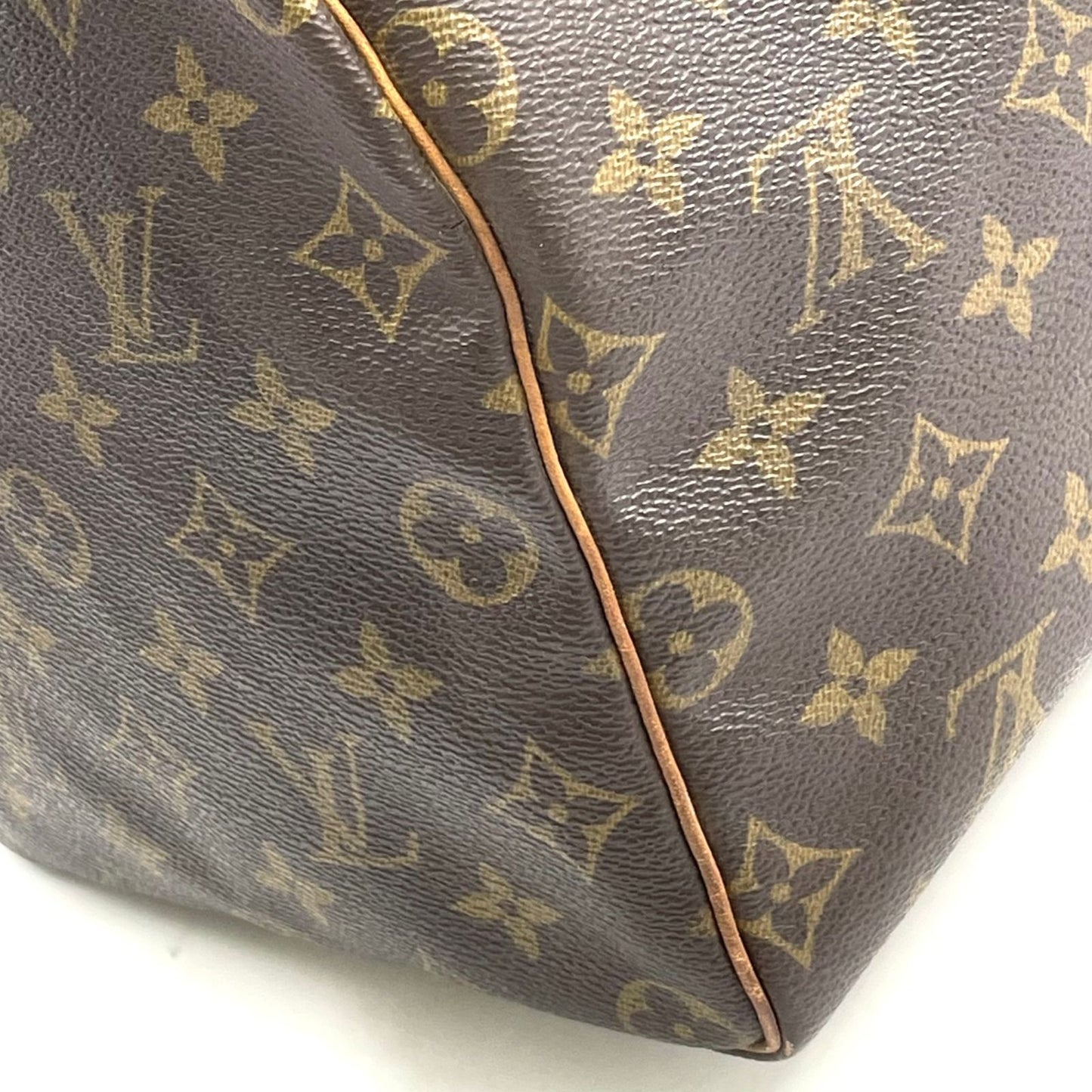 Louis Vuitton Speedy 40 Monogram Leather Brown Handbag Gold — view 6