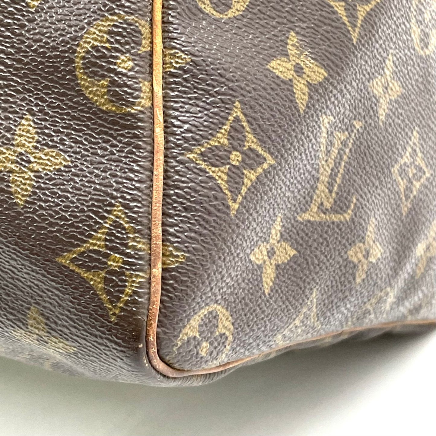 Louis Vuitton Speedy 40 Monogram Leather Brown Handbag Gold — view 7