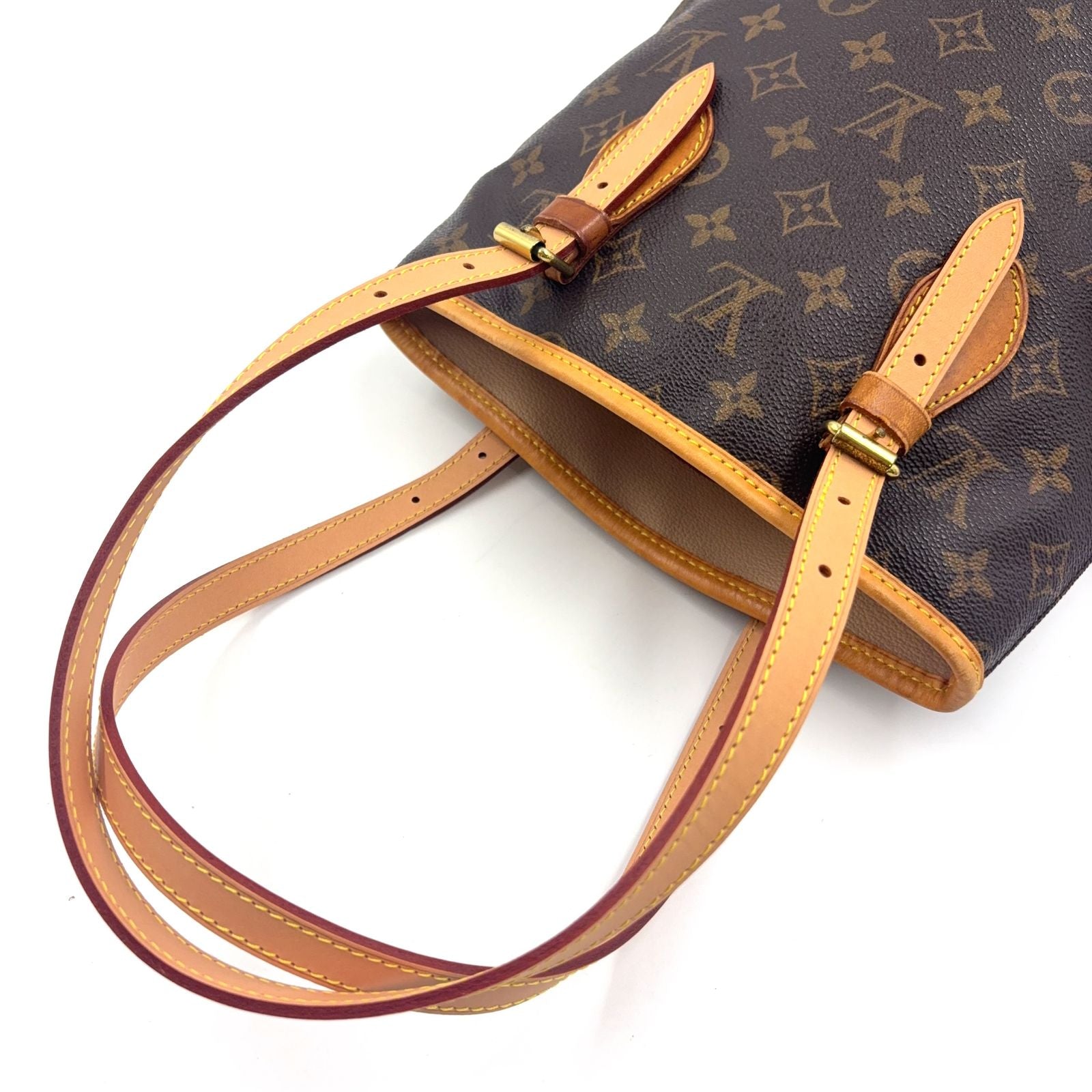 Louis Vuitton Bucket PM Monogram Leather Brown Shoulder Bag Gold — view 5