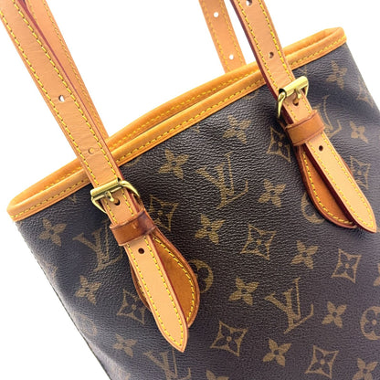 Louis Vuitton Bucket PM Monogram Leather Brown Shoulder Bag Gold — view 6