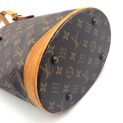 Louis Vuitton Bucket PM Monogram Leather Brown Shoulder Bag Gold — view 9