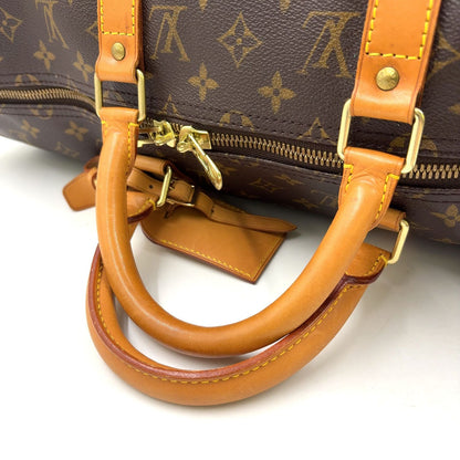 Louis Vuitton Keepall 50 Monogram Leather Brown Boston Bag Gold — view 7