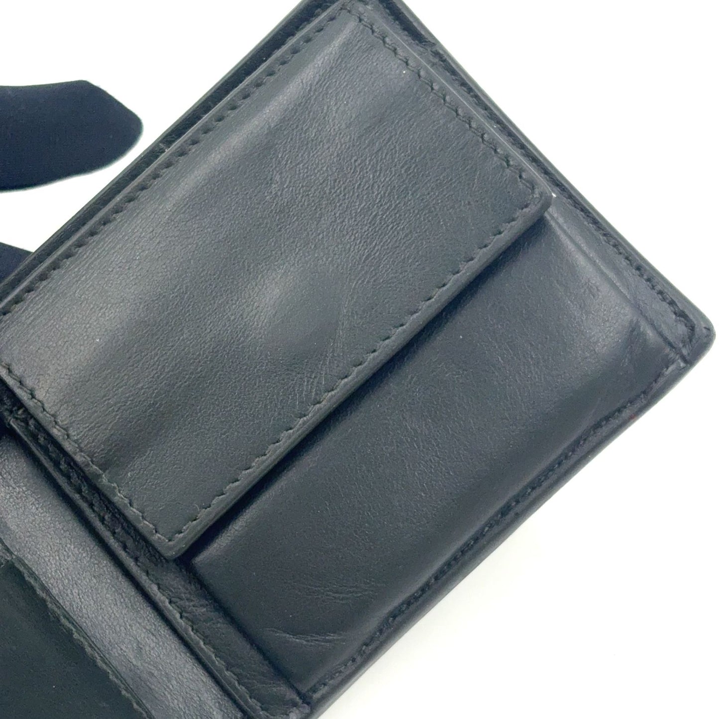 Bottega Veneta Bifold Leather Black Wallet Silver — view 9