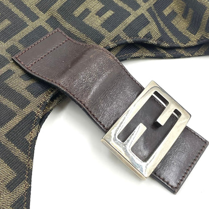 Fendi Zucca Pattern Mamma Bucket Leather Canvas Khaki Brown Handbag Silver — view 7