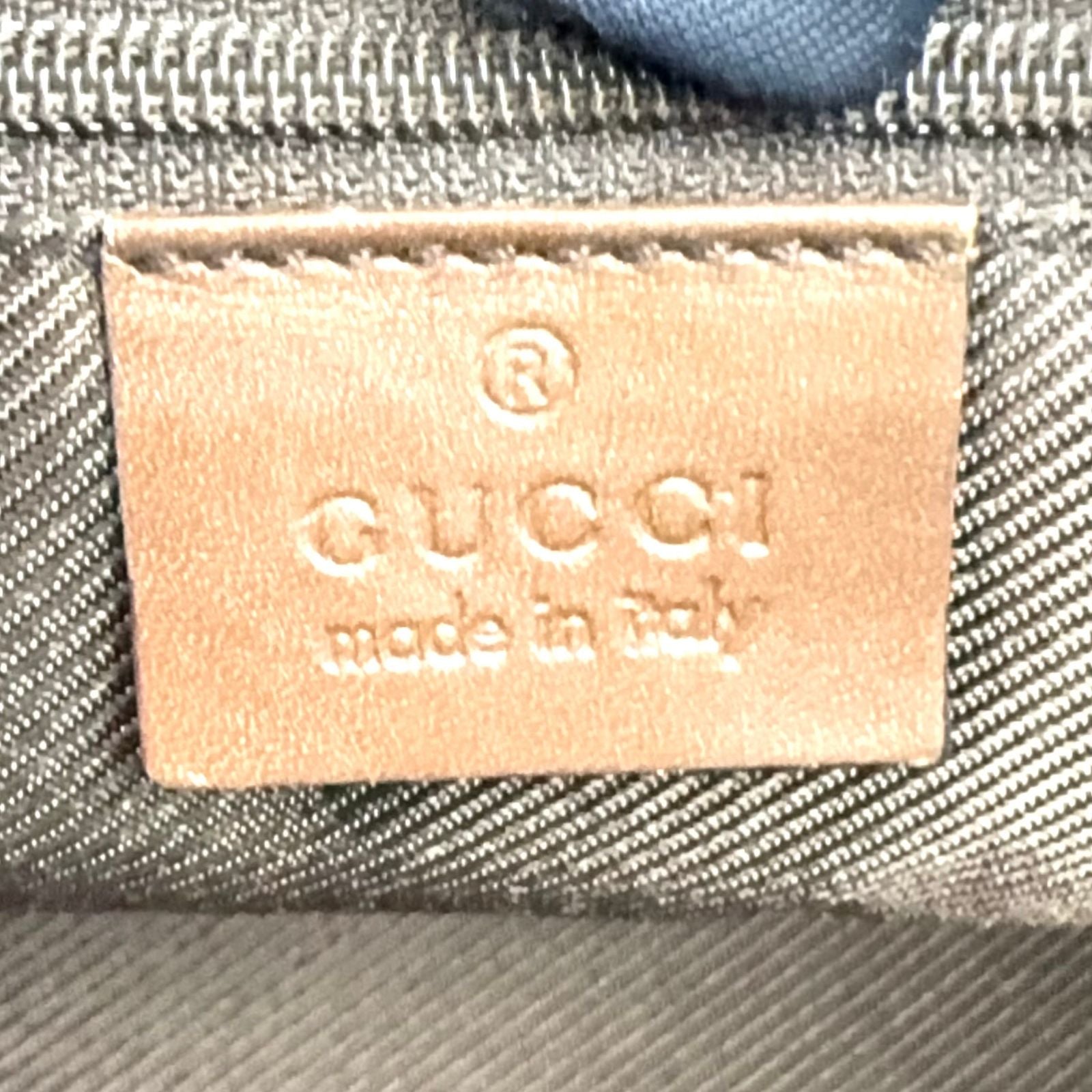 Gucci Jackie Leather Canvas Brown Beige Handbag Silver — view 4