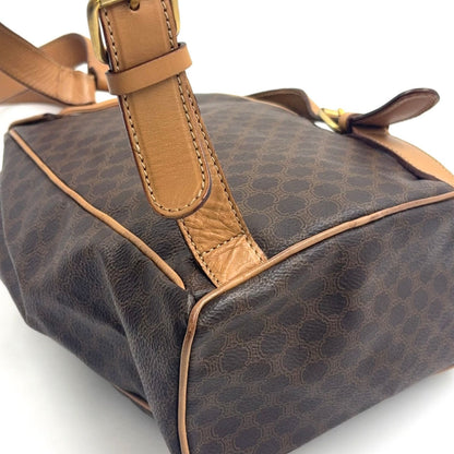 Celine Macadam Pattern Brown Backpack Gold — view 8