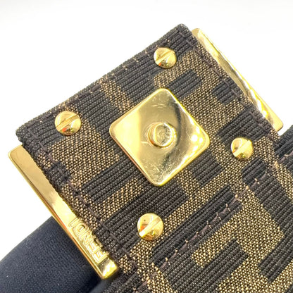 Fendi FF Monogram Pattern 2-Way Chain Shoulder Canvas Beige Handbag Gold — view 9