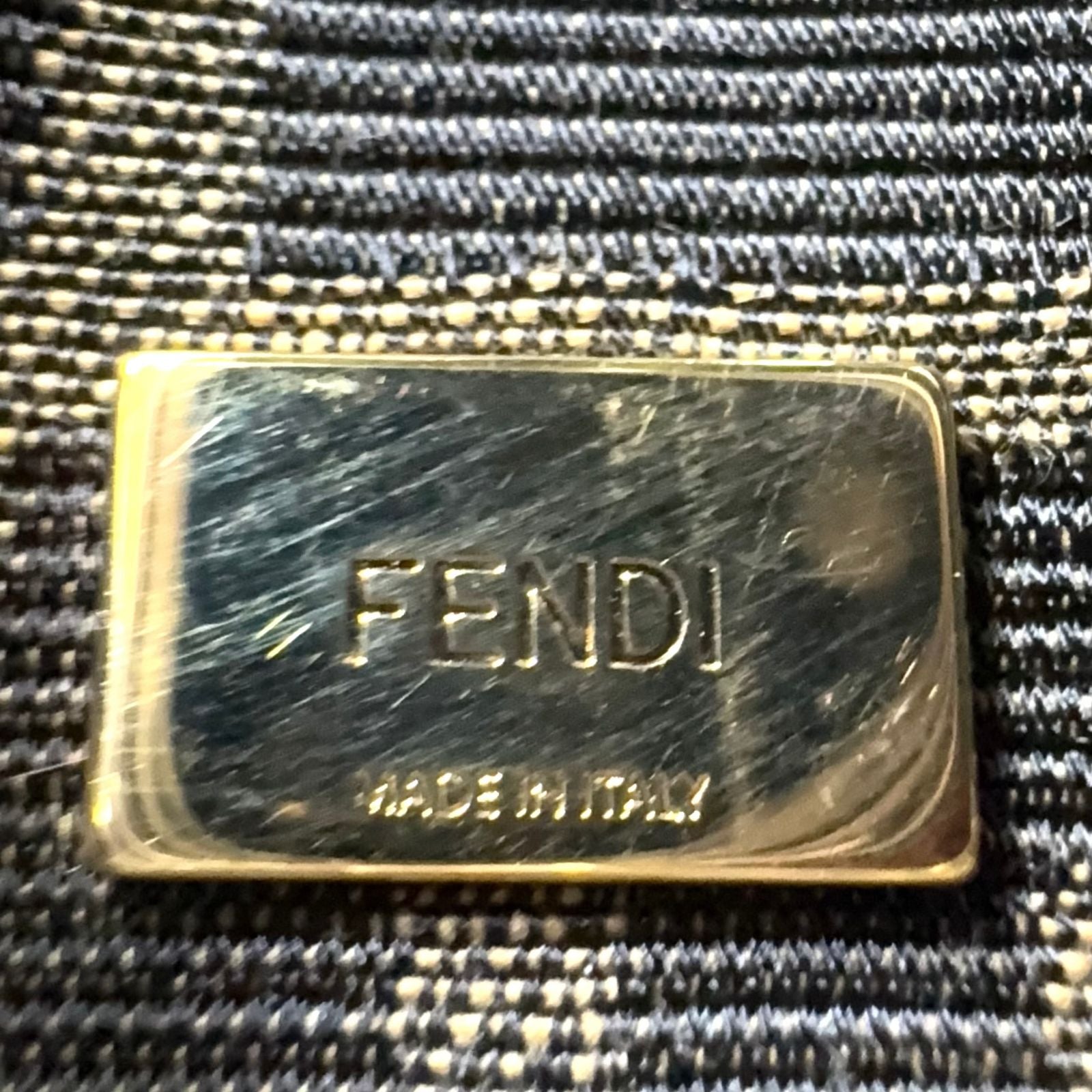 Fendi FF Monogram Pattern 2-Way Chain Shoulder Canvas Beige Handbag Gold — view 4