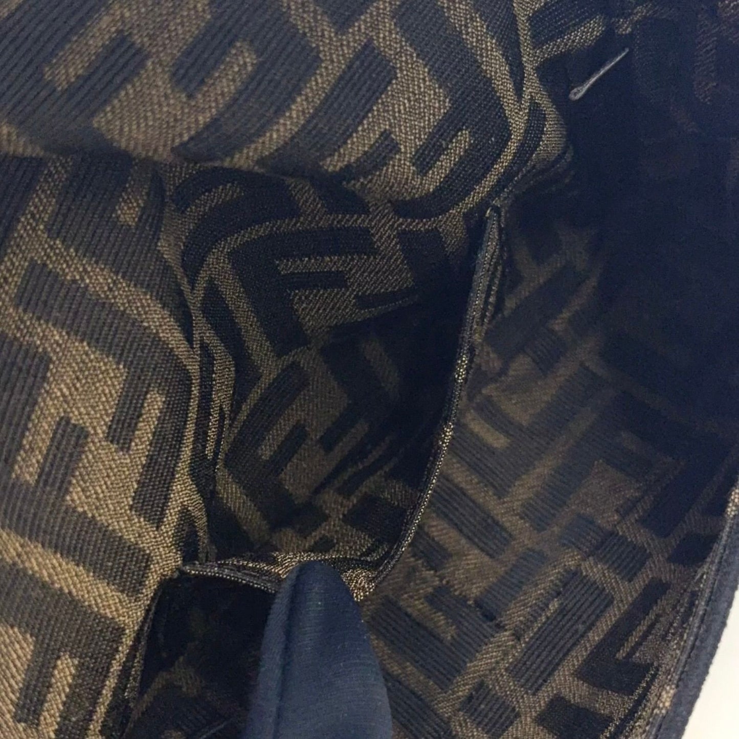 Fendi FF Monogram Pattern 2-Way Chain Shoulder Canvas Beige Handbag Gold — view 6