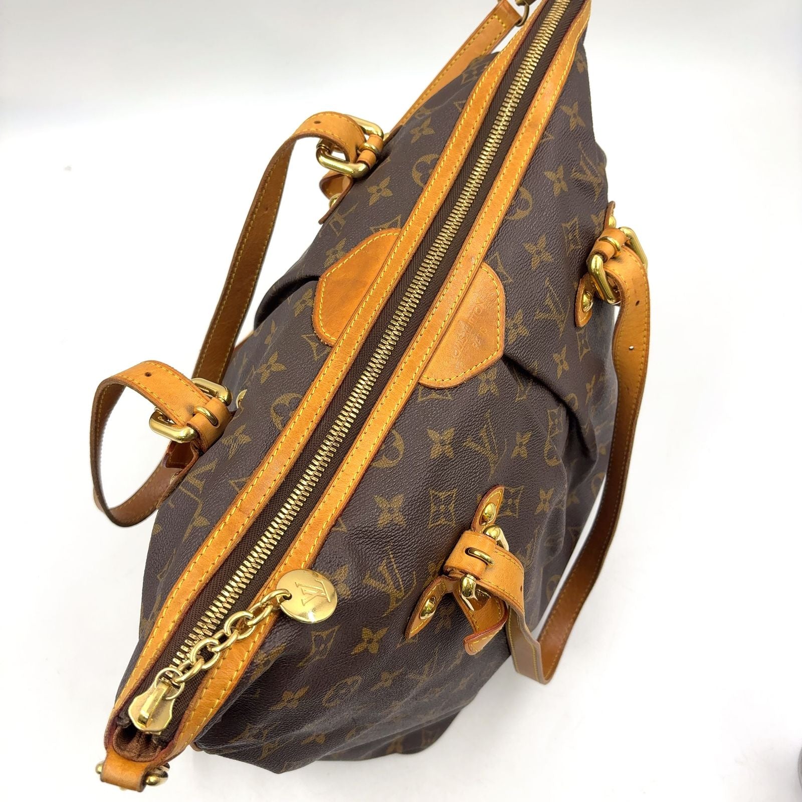 Louis Vuitton Palermo GM Monogram Leather Brown Shoulder Bag Gold — view 8