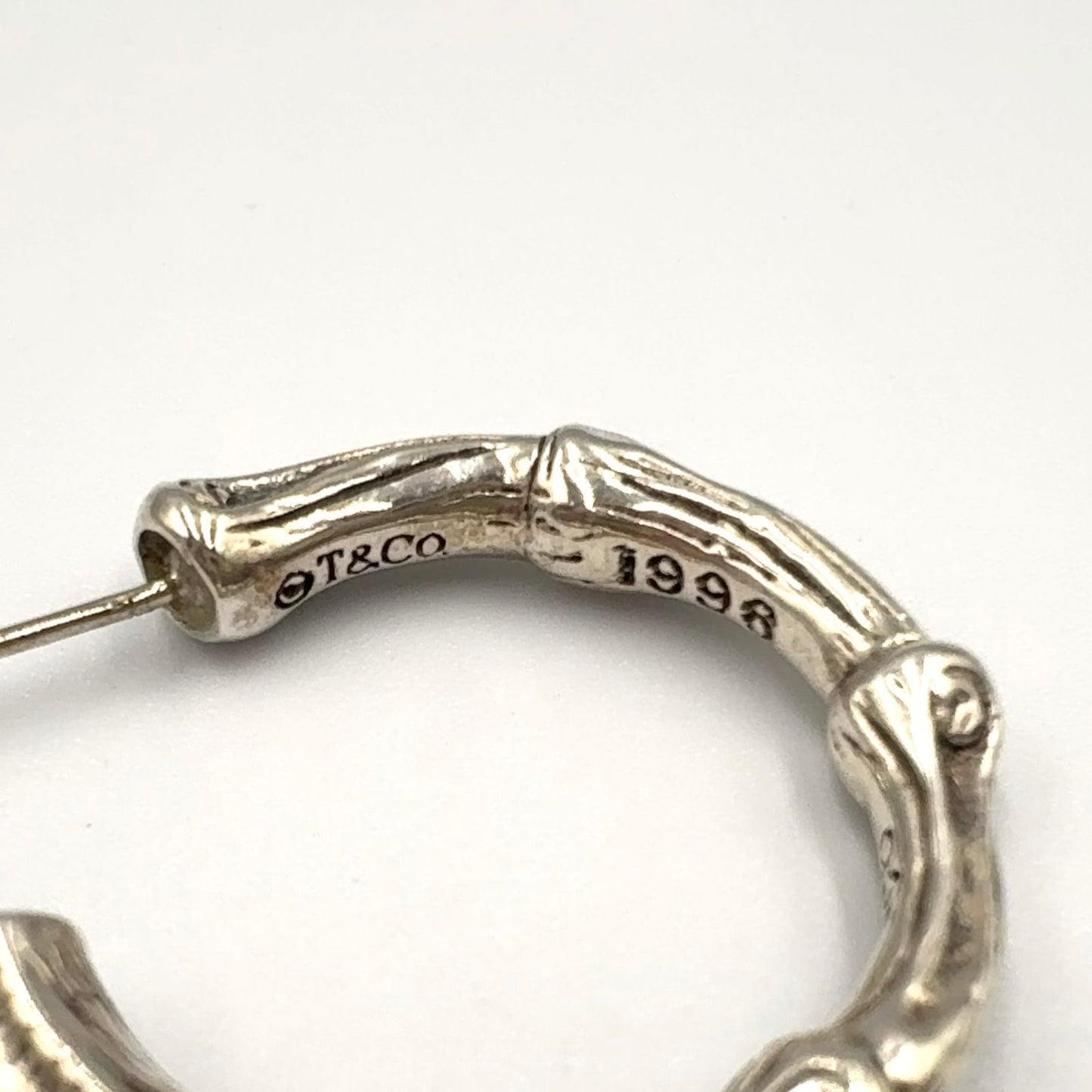 Tiffany & Co Bamboo Hoop Silver Earrings — view 4