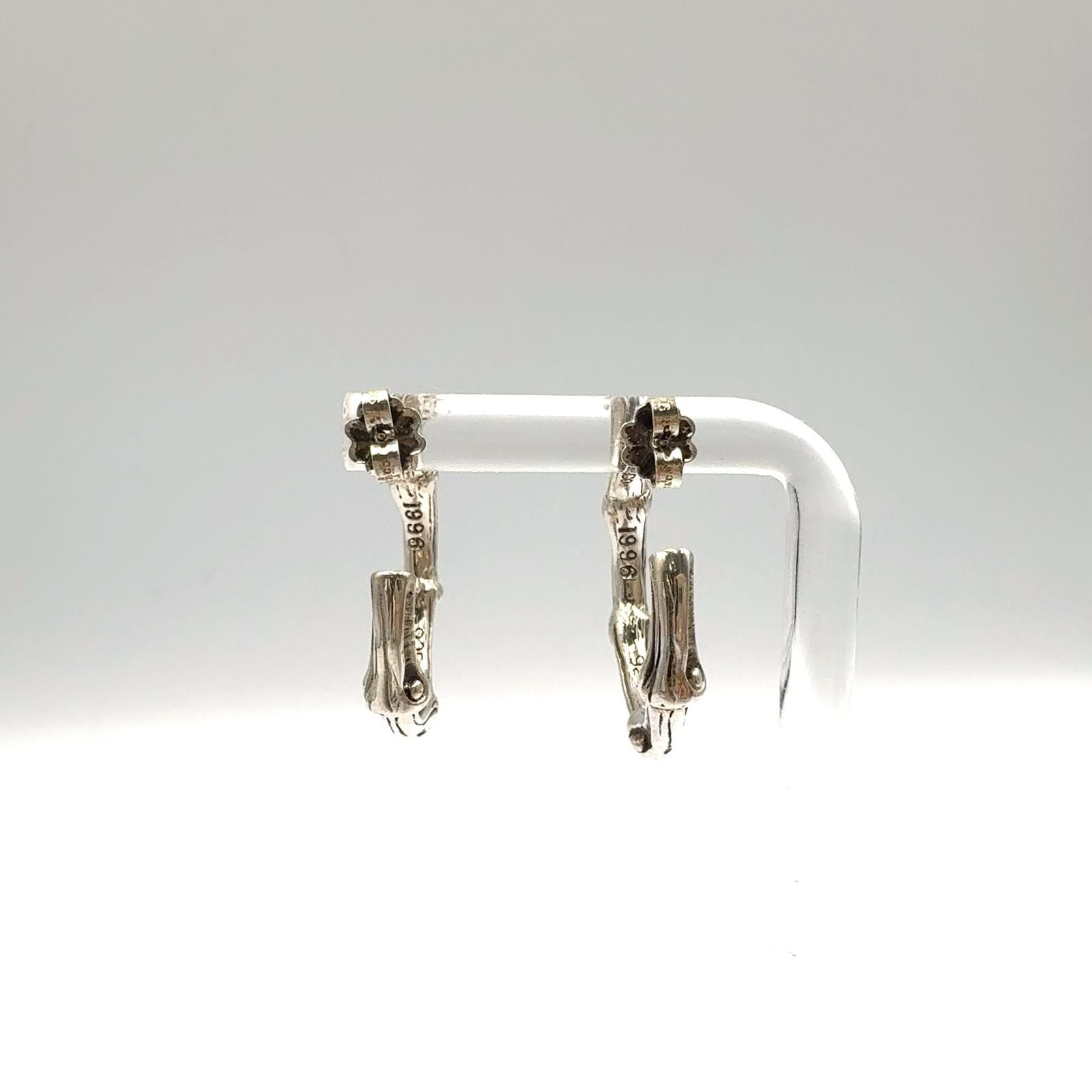Tiffany & Co Bamboo Hoop Silver Earrings — view 3