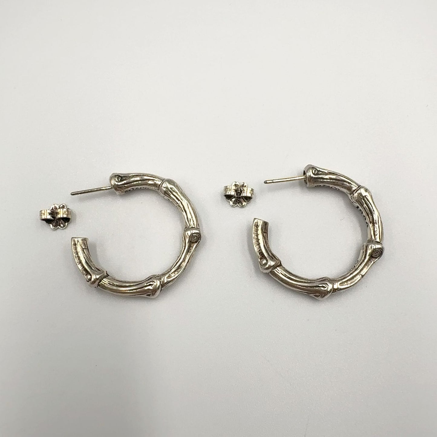 Tiffany & Co Bamboo Hoop Silver Earrings — view 6
