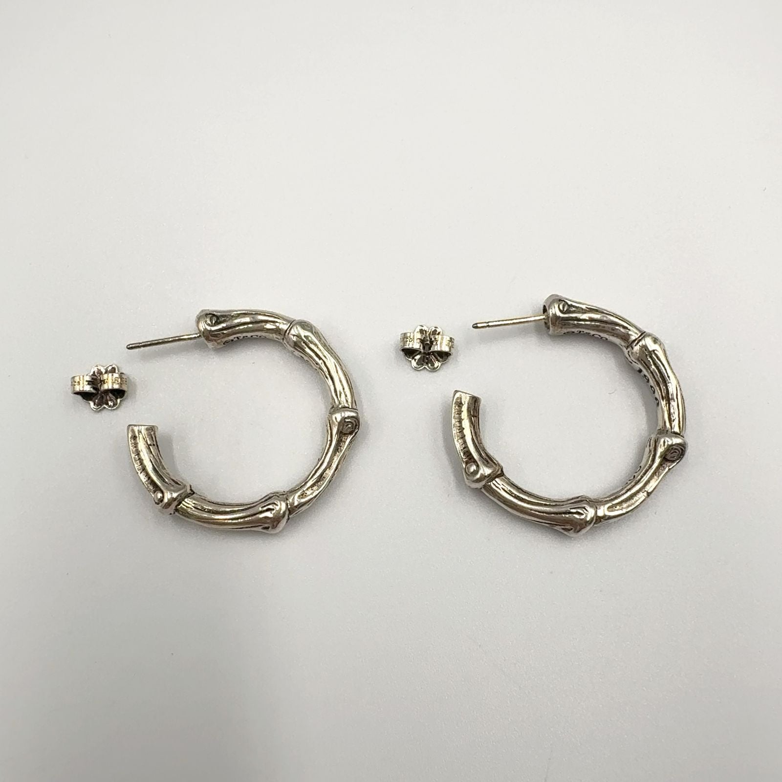 Tiffany & Co Bamboo Hoop Silver Earrings — view 6