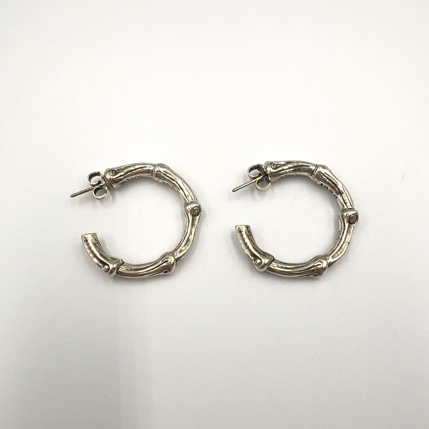 Tiffany & Co Bamboo Hoop Silver Earrings — view 5