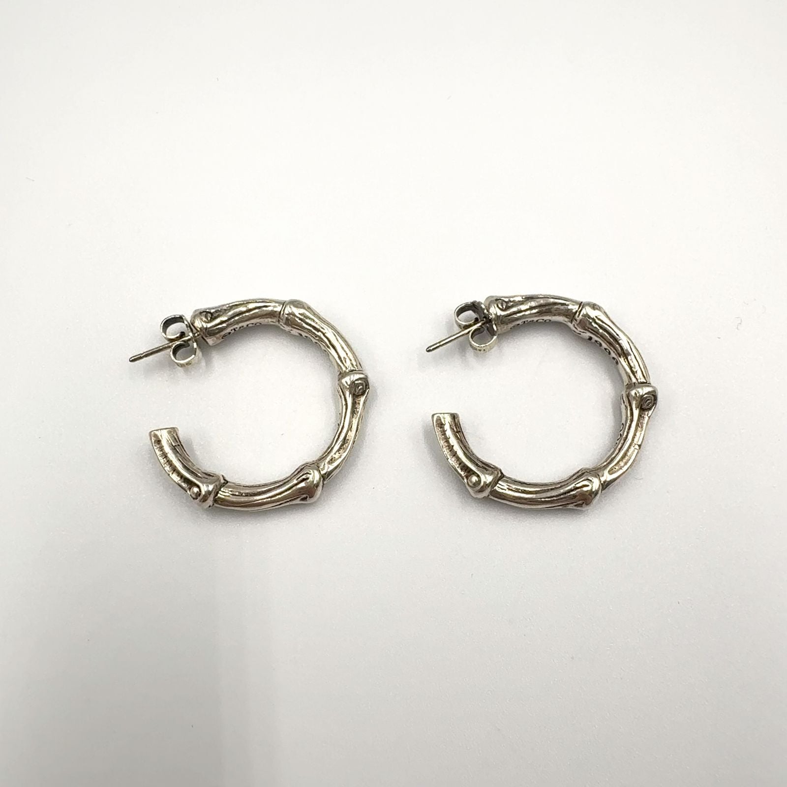 Tiffany & Co Bamboo Hoop Silver Earrings — view 5