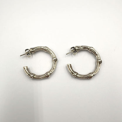 Tiffany & Co Bamboo Hoop Silver Earrings — view 5