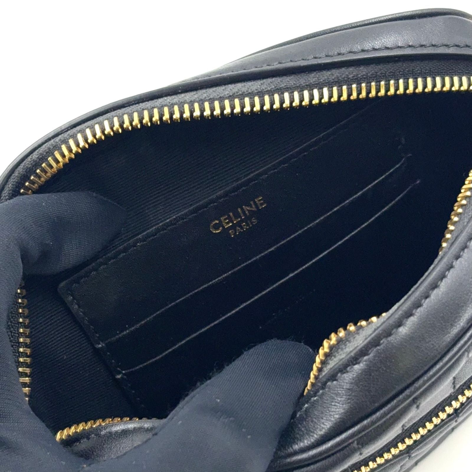 Celine C Charm Calf Black Shoulder Bag Gold — view 8