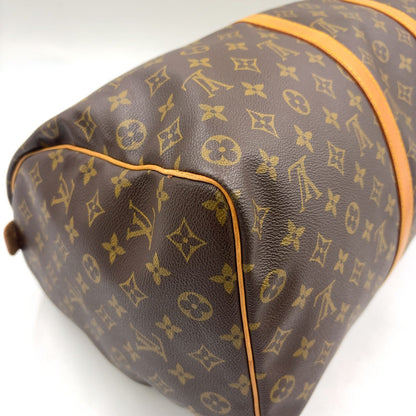 Louis Vuitton Keepall 50 Monogram Leather Brown Boston Bag Gold — view 7