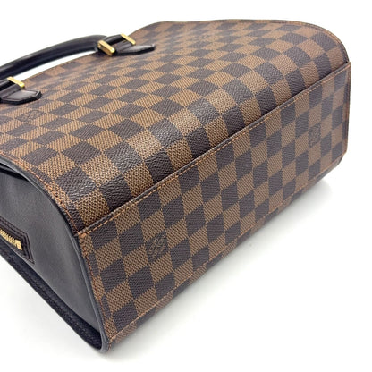 Louis Vuitton Triana Damier Ebene Leather Brown Handbag Gold — view 8