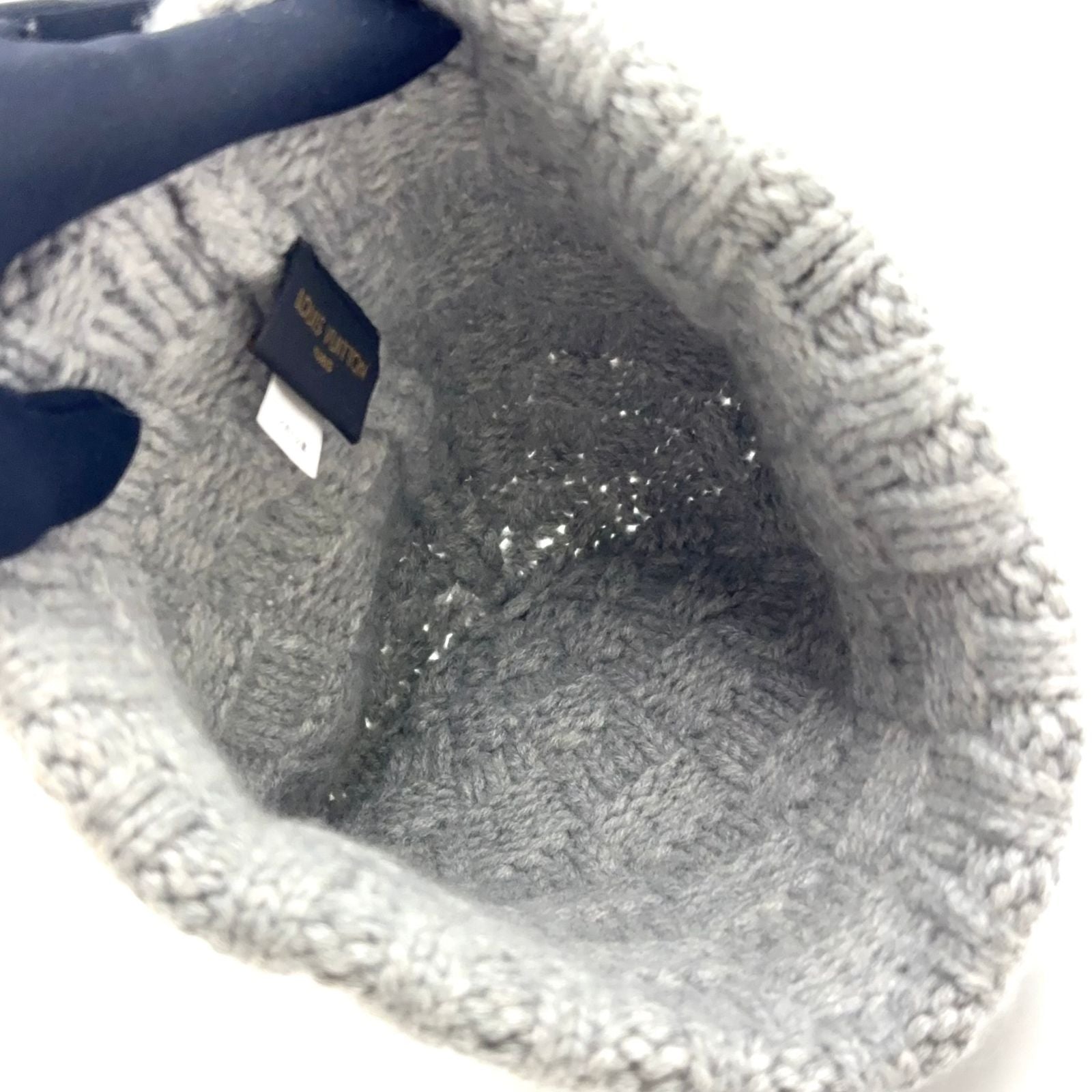 Louis Vuitton Bonnet Helsinki Damier Beanie Knit Cap Cashmere Gray Hat — view 3
