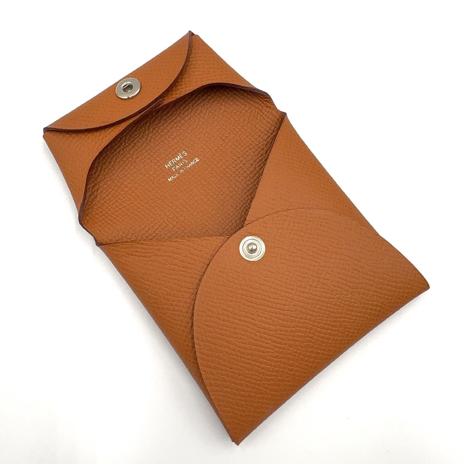 Hermes Bastia Coin Purse Veau Epsom Light Brown Case Silver — view 3
