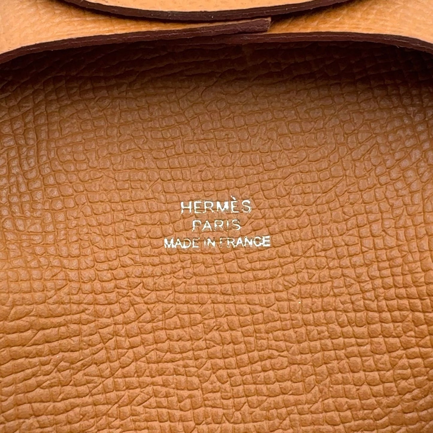 Hermes Bastia Coin Purse Veau Epsom Light Brown Case Silver — view 4