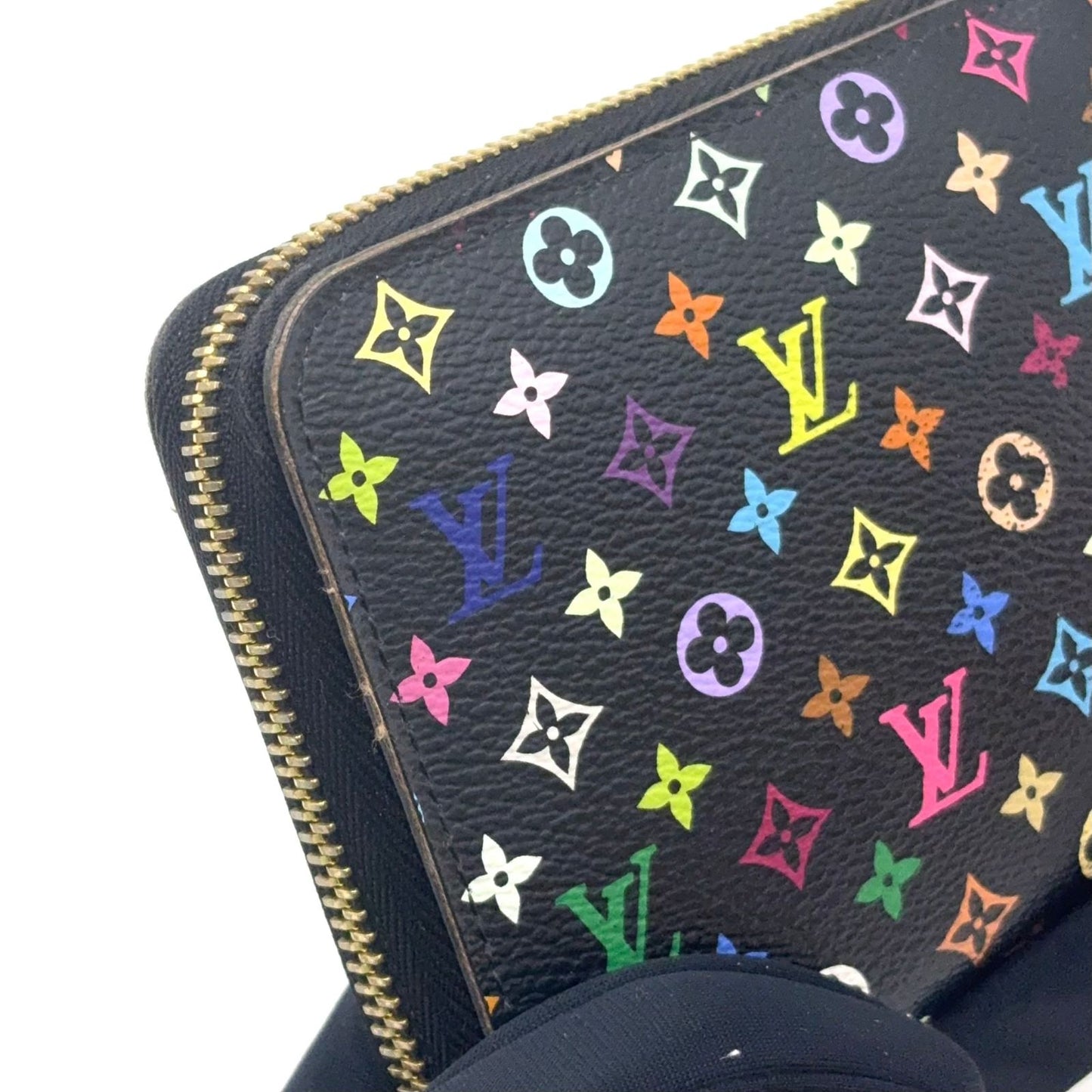 Louis Vuitton Zippy Wallet Monogram Multicolor Noir Grenade Black Round Gold — view 6