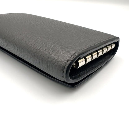 Loewe Anagram 6 Leather Gray Key Case Silver Key Holder — view 6