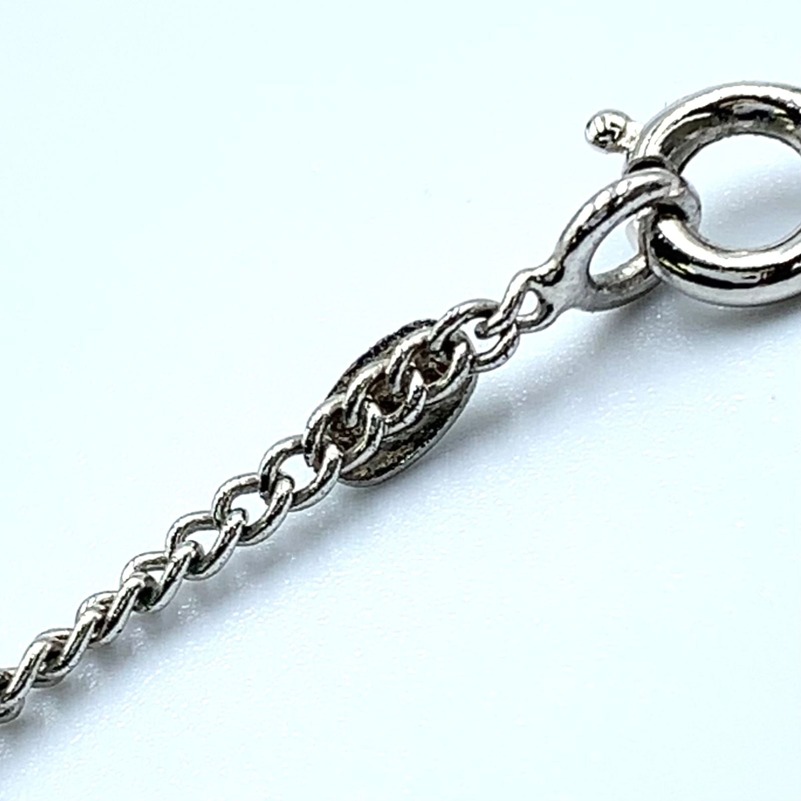 Chanel CC Logo Metal Enamel Silver Black Necklace — view 5