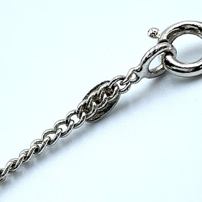 Chanel CC Logo Metal Enamel Silver Black Necklace — view 5