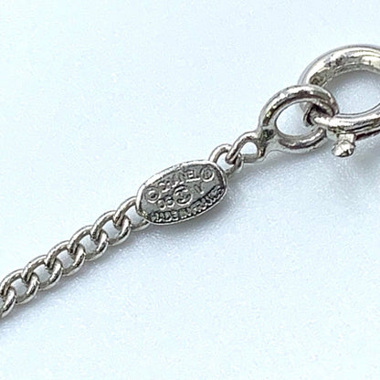Chanel CC Logo Metal Enamel Silver Black Necklace — view 4