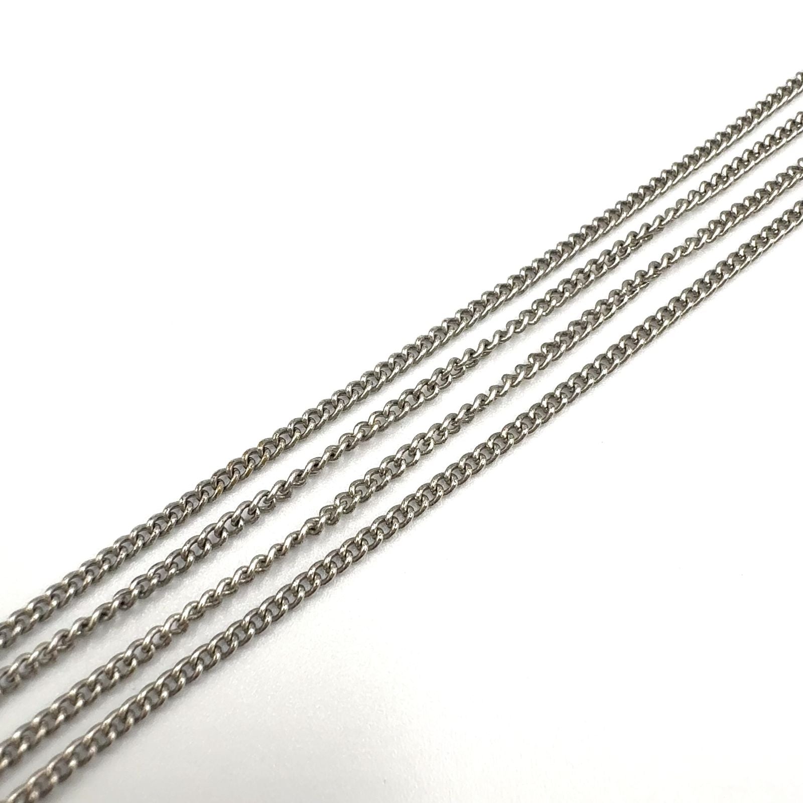 Chanel CC Logo Metal Enamel Silver Black Necklace — view 6