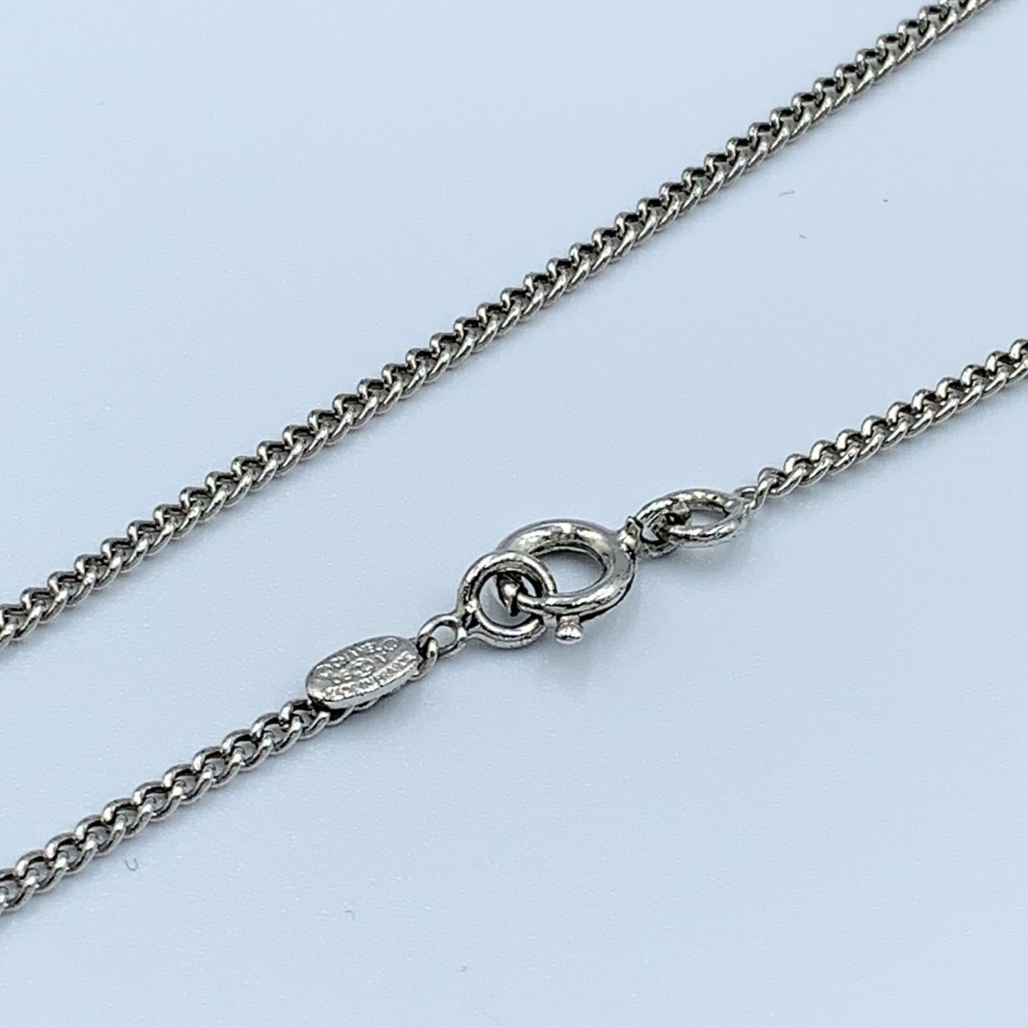Chanel CC Logo Metal Enamel Silver Black Necklace — view 7
