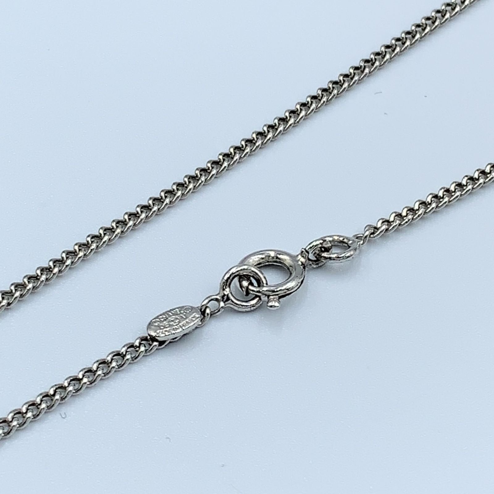 Chanel CC Logo Metal Enamel Silver Black Necklace — view 7