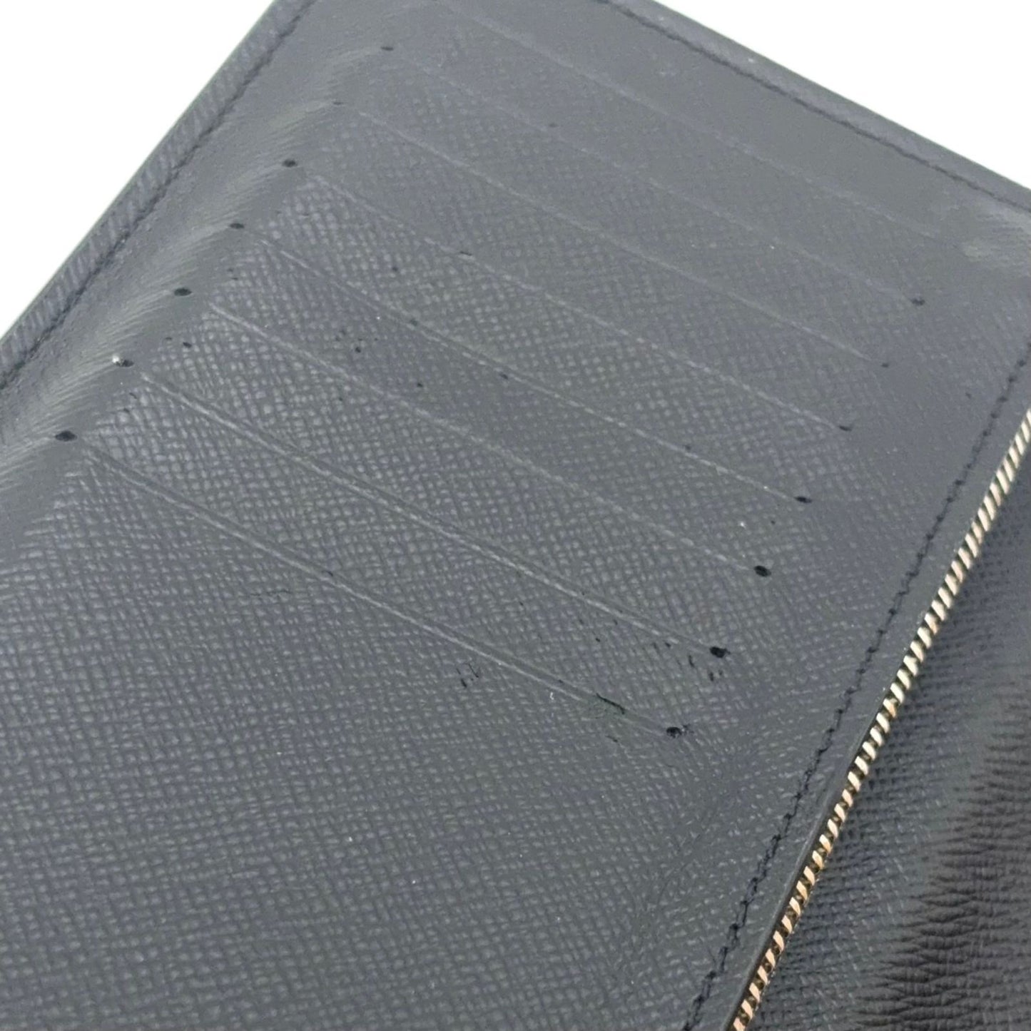 Louis Vuitton Portefeuille Brazza Taiga Leather Black Bifold Wallet Silver — view 9