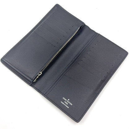 Louis Vuitton Portefeuille Brazza Taiga Leather Black Bifold Wallet Silver — view 3