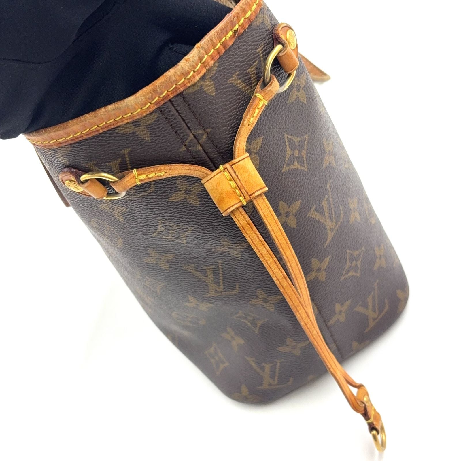 Louis Vuitton Neverfull PM Monogram Leather Brown Tote Gold — view 8