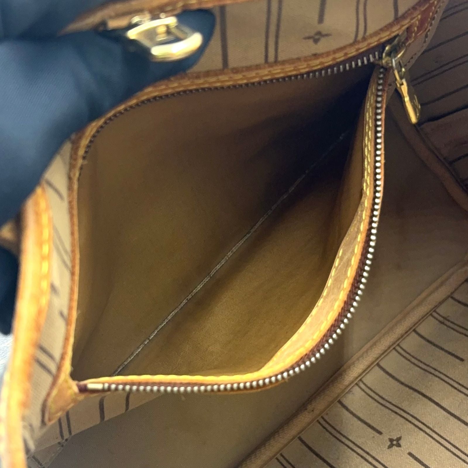 Louis Vuitton Neverfull PM Monogram Leather Brown Tote Gold — view 6