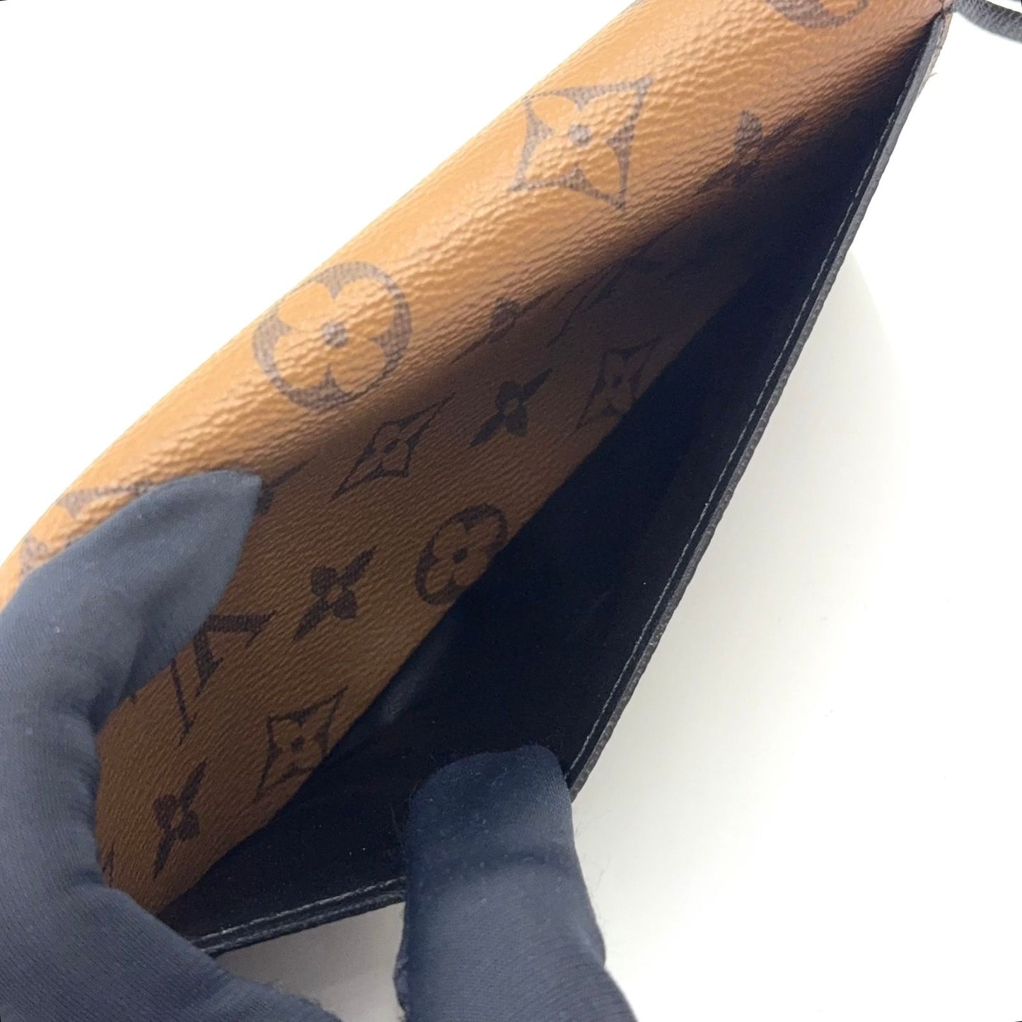 Louis Vuitton Portefeuille Emily Monogram Reverse Brown Wallet Gold — view 7