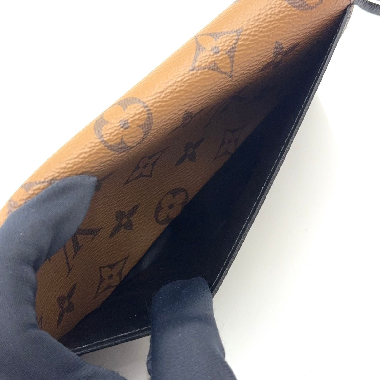 Louis Vuitton Portefeuille Emily Monogram Reverse Brown Wallet Gold — view 7