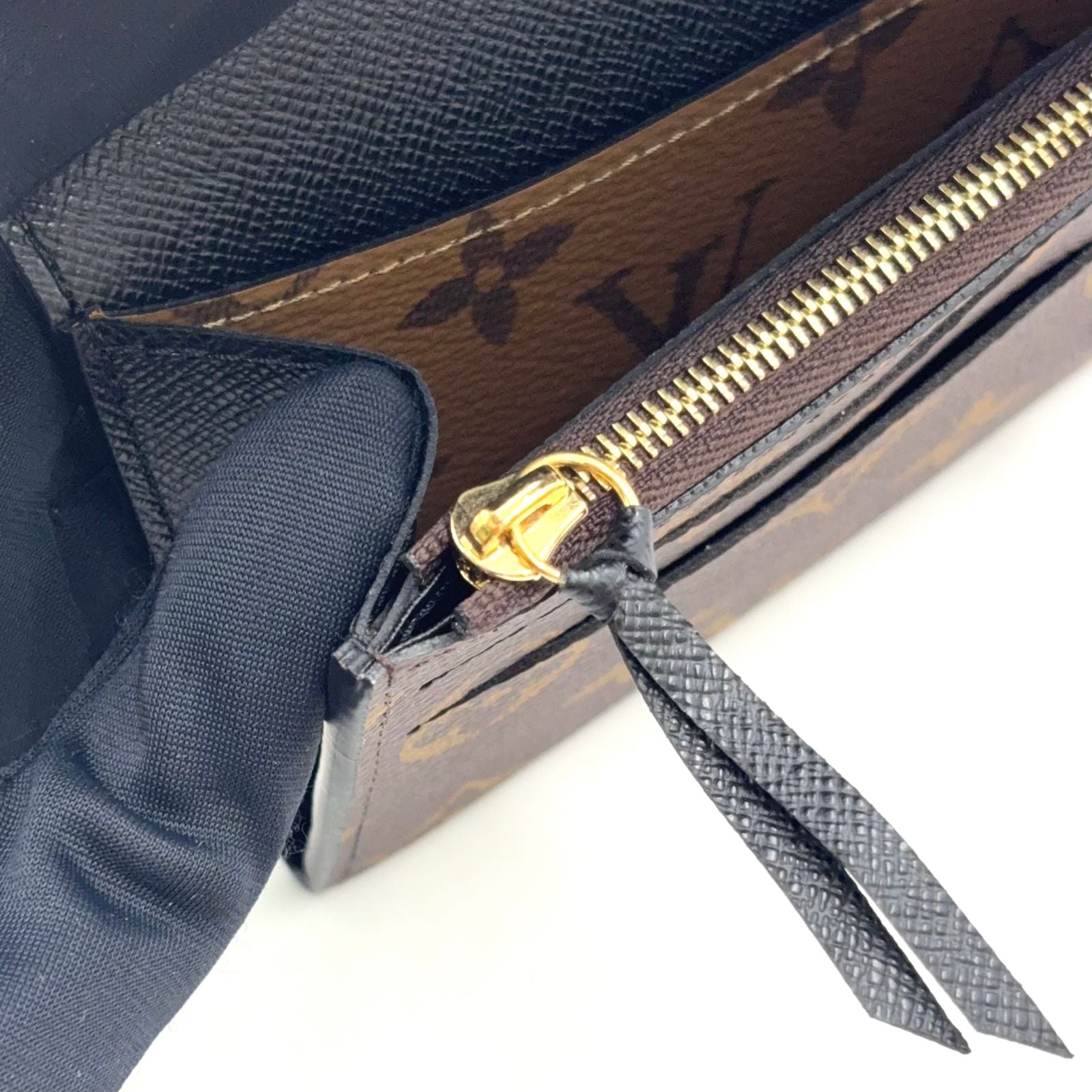 Louis Vuitton Portefeuille Emily Monogram Reverse Brown Wallet Gold — view 6