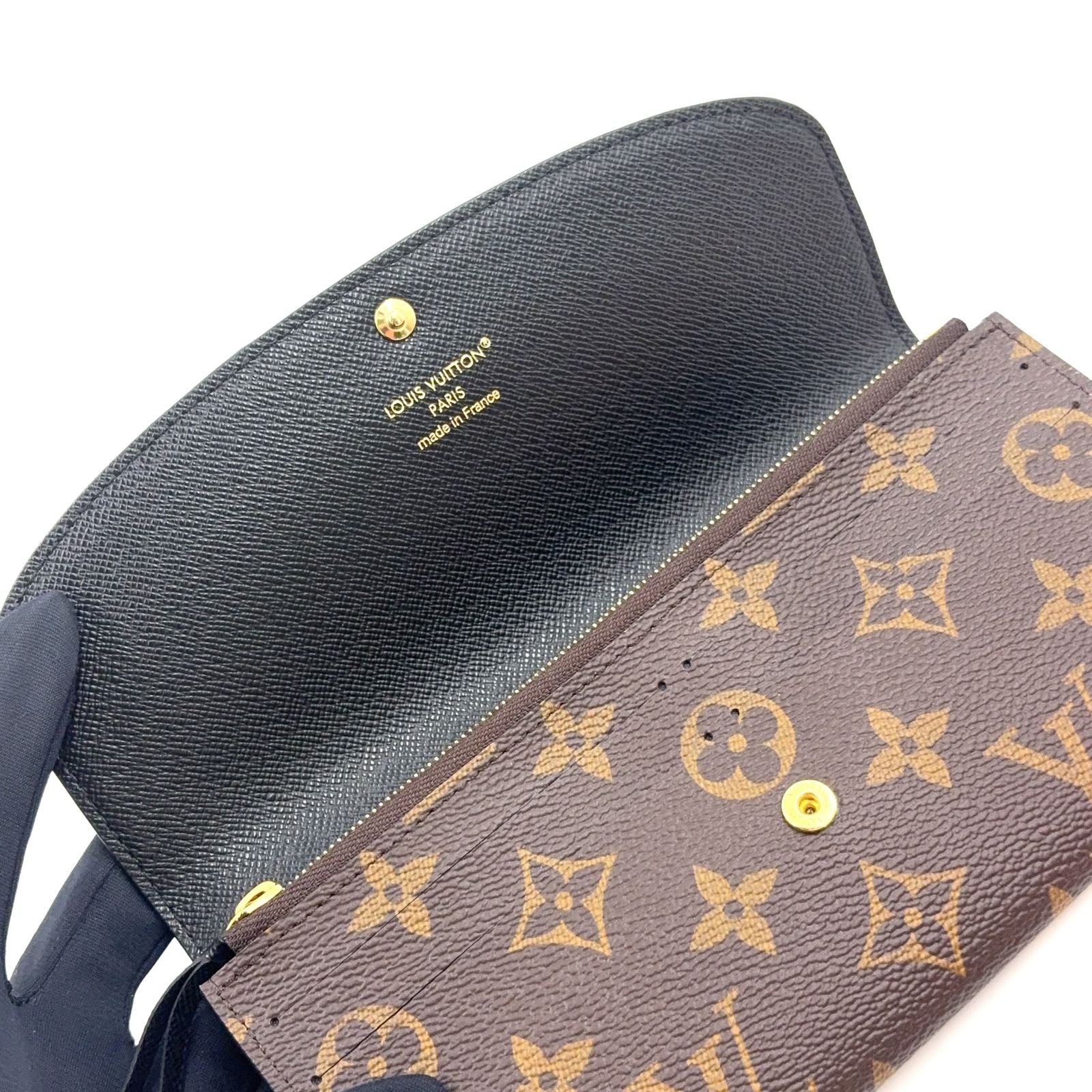 Louis Vuitton Portefeuille Emily Monogram Reverse Brown Wallet Gold — view 8